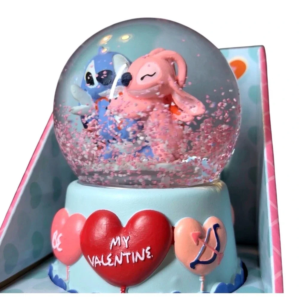 Disney Stitch and Angel Valentine Musical SnoMotion Waterglobe Love Story 745294